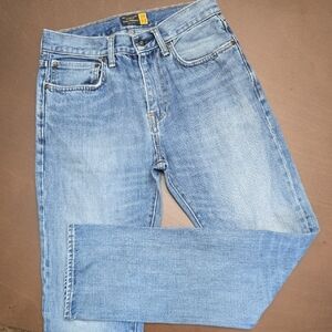 J. CREW Men's 29 X 32 Blue Slim Straight Jeans with Vintage-Inspired Wash
